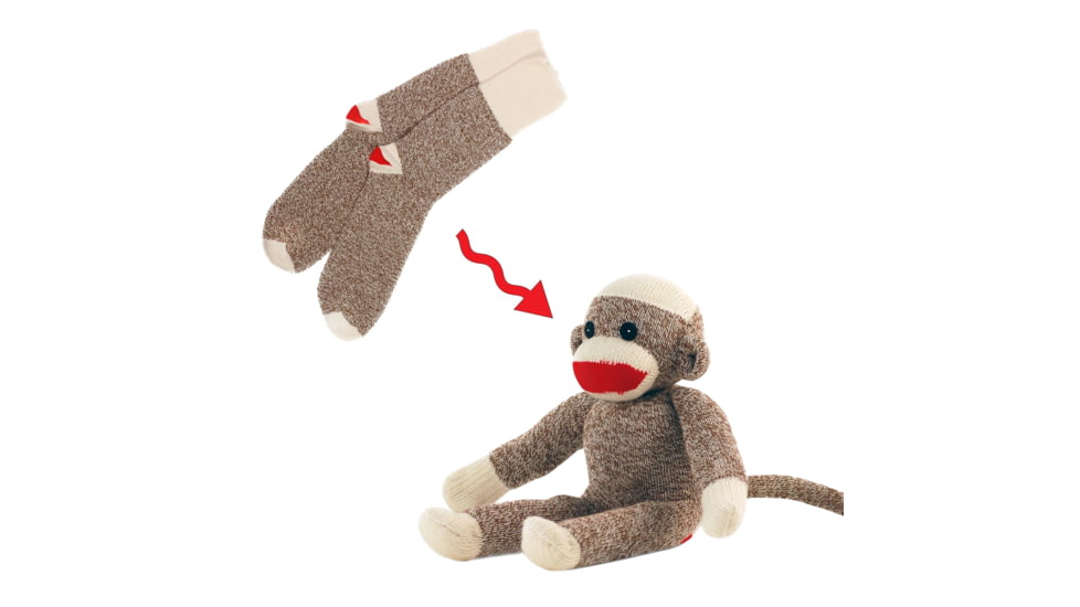 Sock Monkey Original Rockford Red Heel Lightweight Crew Crafting Sock, FR-6852-02018-BLU-L