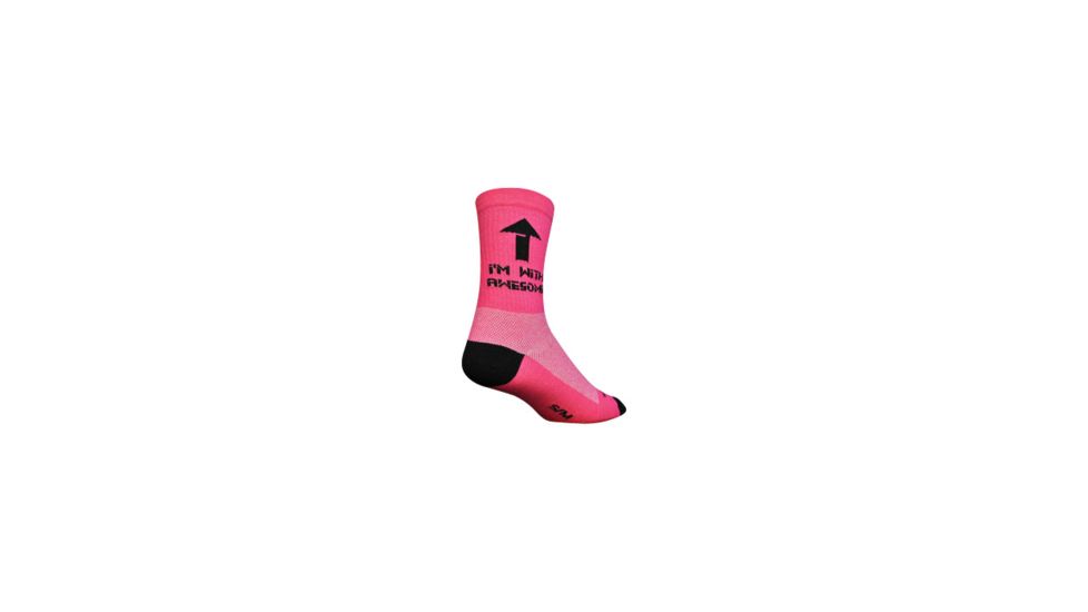 Sockguy Awesome 6'' Crew Pink S/m AWESOME S/M