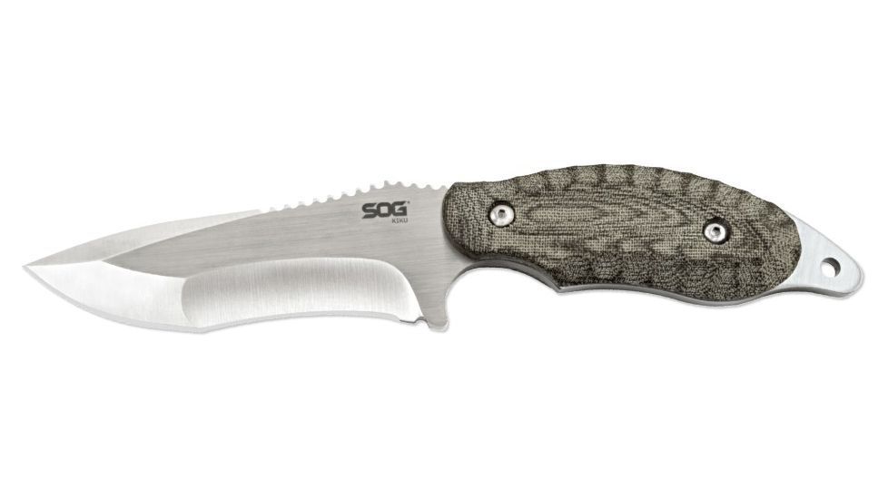SOG Specialty Knives & Tools Kiku 4in VG10 Fixed Blade Knife, Satin, KU-2021