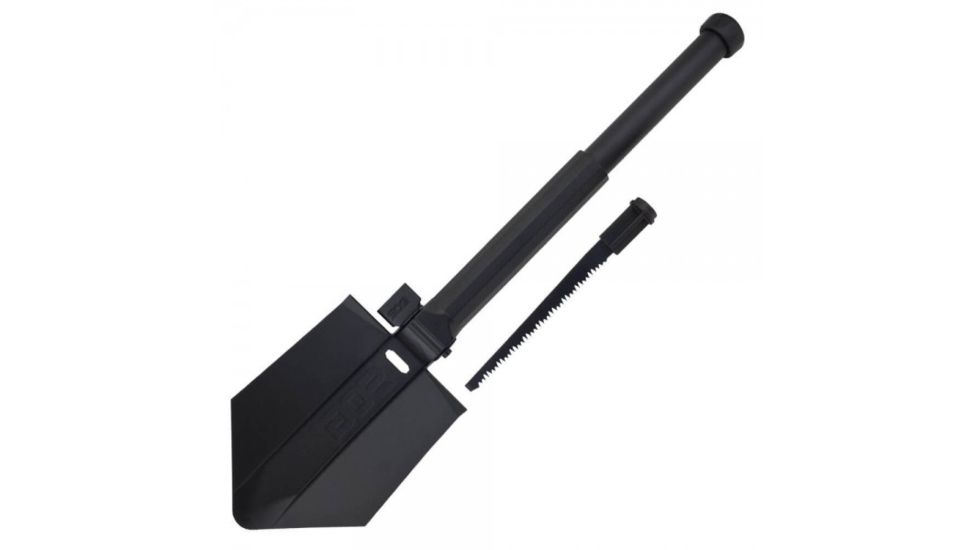 SOG Specialty Knives & Tools Elite E-Tool Collapsible Shovel, Ballistic Nylon Sheath, 26 inch, Hardcased Black, F19-N