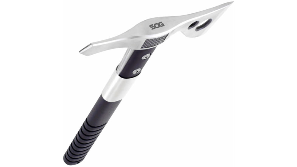 SOG Specialty Knives &amp; Tools FastHawk Tactical Tomahawk Axe, 2in, 420 Stainless Blade, Black, Glass-Reinforced Nylon Handle, Polished Blade Finish, Silver, SOG-F06PN-CP