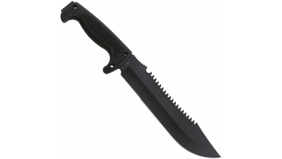 SOG Specialty Knives & Tools Jungle Primitive Folding Knife, 9.5in, 8Cr13MoV Blade, Clip Point, Black, Kraton Handle, Black, SOG-F03TN-CP