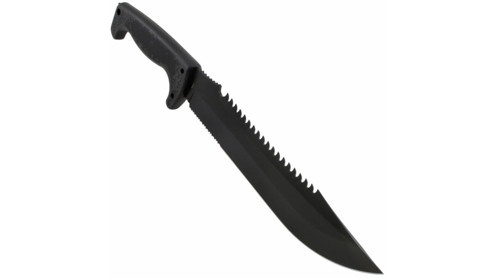 SOG Specialty Knives & Tools Jungle Primitive Folding Knife, 9.5in, 8Cr13MoV Blade, Clip Point, Black, Kraton Handle, Black, SOG-F03TN-CP