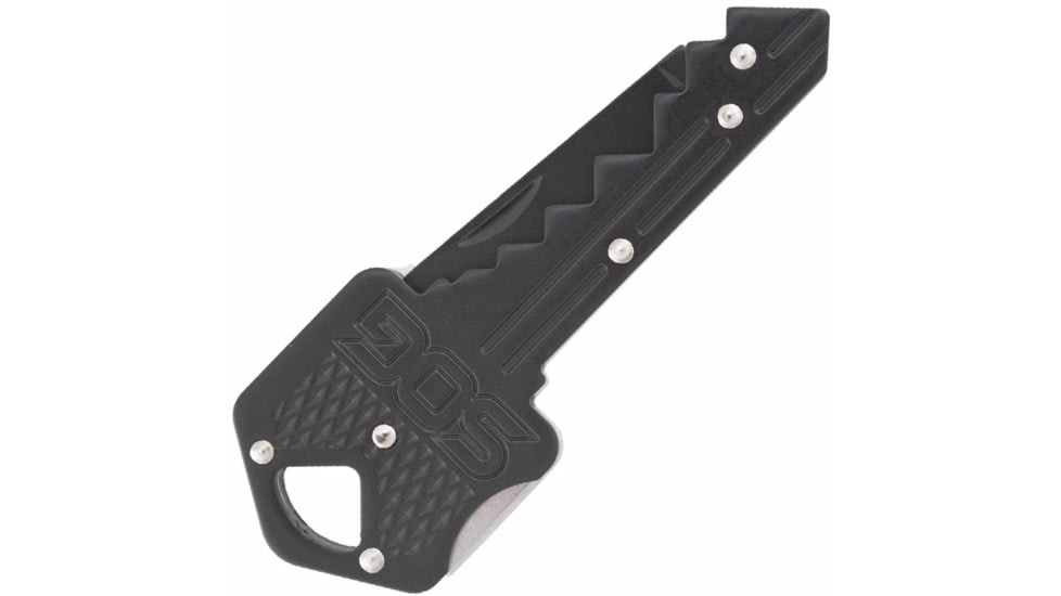 SOG Specialty Knives &amp; Tools Key Folding Knife, 1.5in, 5Cr13MoV Blade, Drop Point, Black, Stainless Steel Blade, Silver, SOG-KEY-101