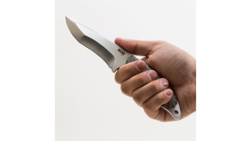 SOG Specialty Knives & Tools Kiku 4in VG10 Fixed Blade Knife, Satin, KU-2021