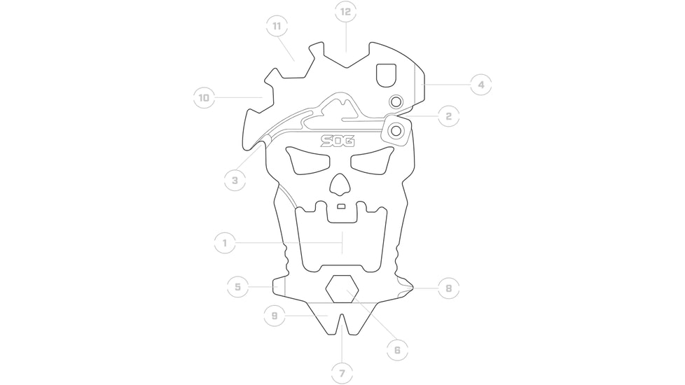 SOG Specialty Knives &amp; Tools MacV Tool, Hardcased Black Finish, Black, SOG-SM1001-CP