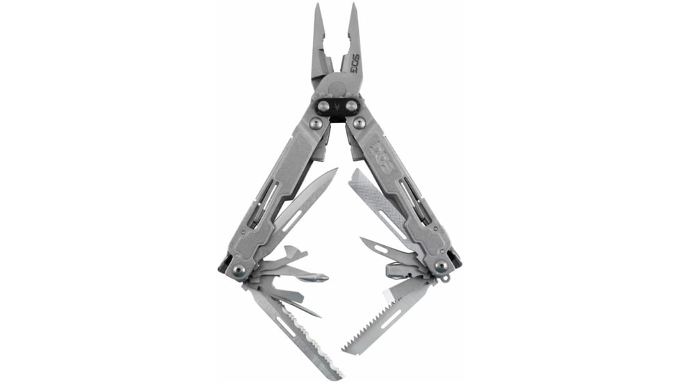 SOG Specialty Knives &amp; Tools PowerAccess Deluxe Multi-Tool, Stainless Steel Blade, Stone Wash Finish, Grey/Grey, SOG-PA2001-CP