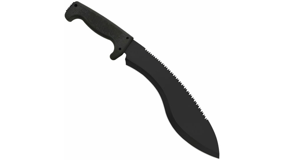 SOG Specialty Knives &amp; Tools SOGFari Machete Fixed Blade Knife, 12in, 3Cr13 Blade, Drop Point/Saw, Black, Kraton Handle, Black/Black, SOG-MC11-N