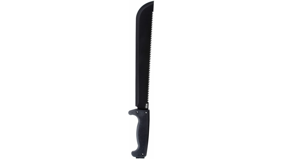 SOG Specialty Knives &amp; Tools SOGFari Machete Fixed Blade Knife, 13in, 3Cr13 Blade, Machete, Black, Kraton Handle, Black/Black, SOG-MC01-N