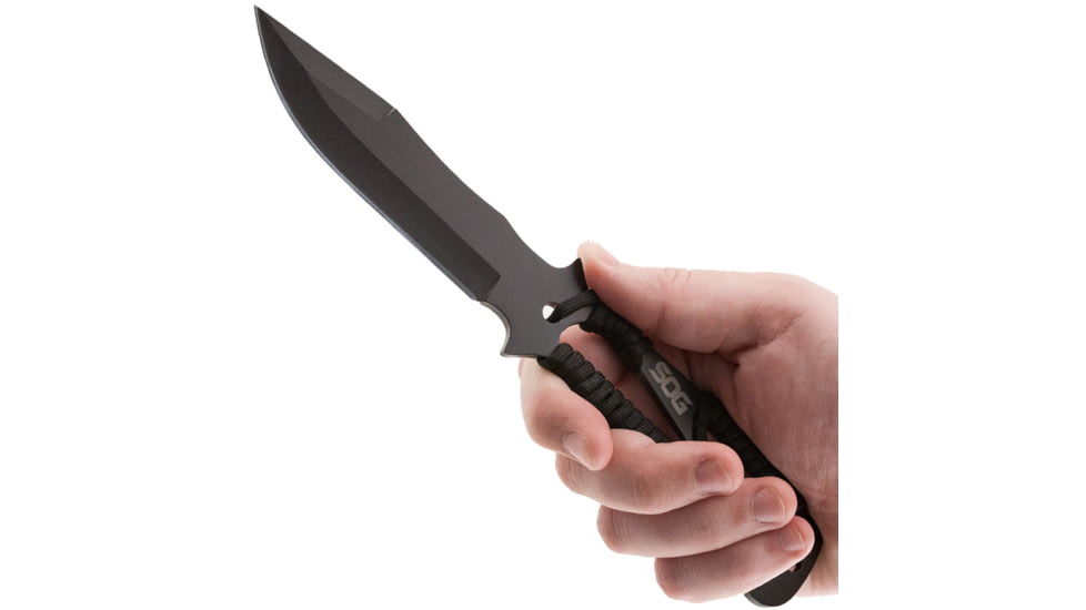 SOG Specialty Knives &amp; Tools Throwing Knives w/Nylon Sheath, 3-Pack, Stamped, 4.4in, 420 Stainless Blade, Black, Glass-Reinforced Nylon Handle, SOG-F041TN-CP