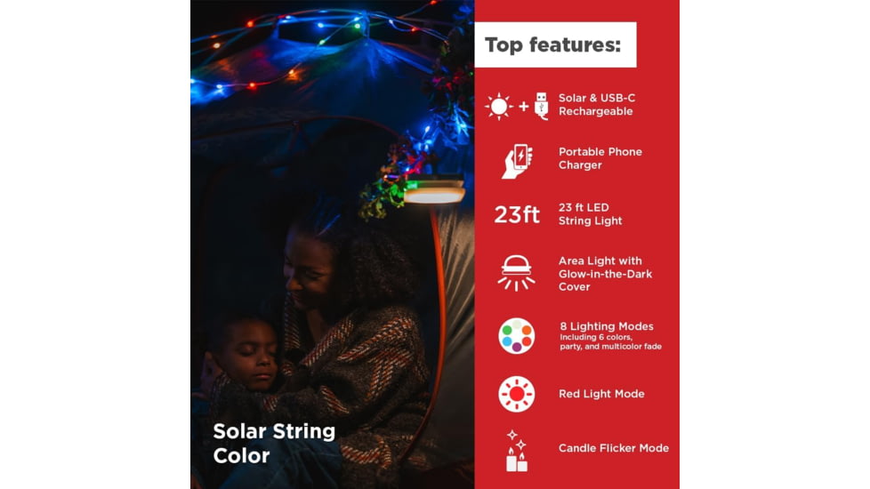 Sol / Inactive Arb Luminaid Solar String Color Light With Phone Charger