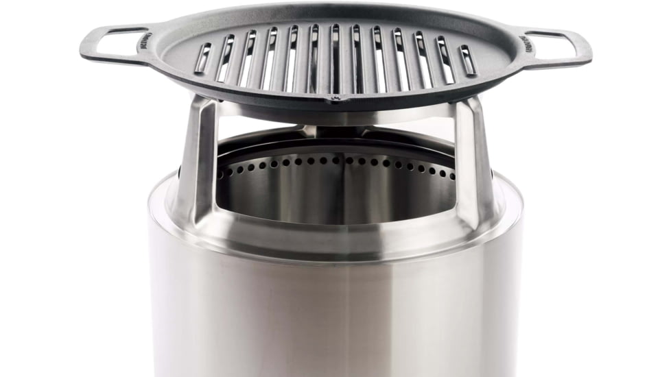 Solo Stove Bonfire Cast Iron Grill Top and Hub, Stainless-Steel, Cast-Iron Black, Medium, SSBON-COOKING-BUNDLE