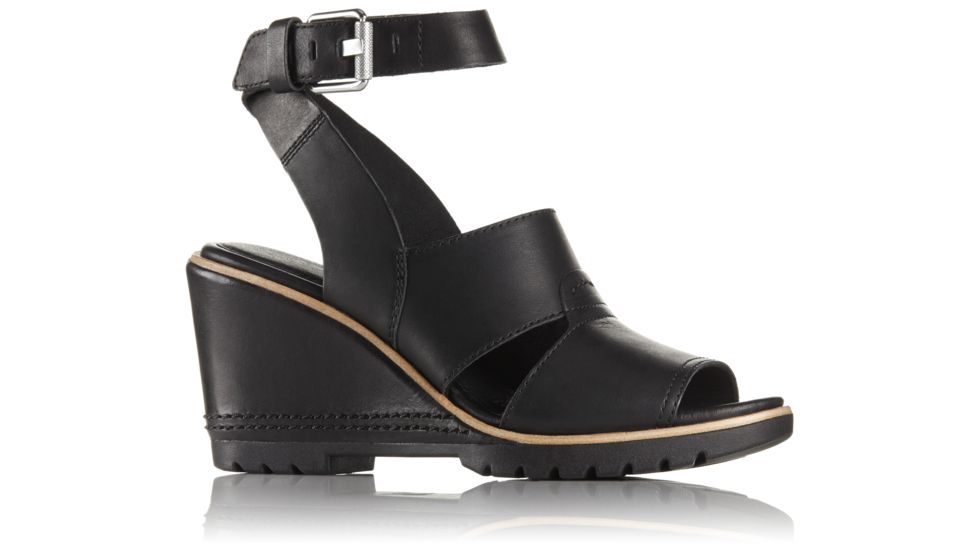 Sorel After Hours Sandal Leather, Womens, Black, 9 US, 1787381010-9