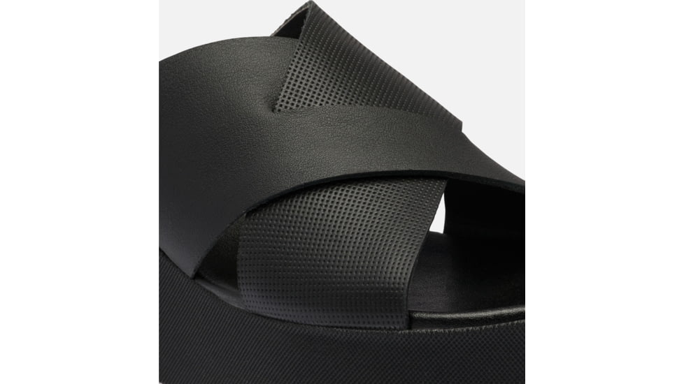 Sorel Cameron Flatform Mule Wedge Sandals Leather- Womens, Black/Sea Salt, 9 US, 1997951-010-9