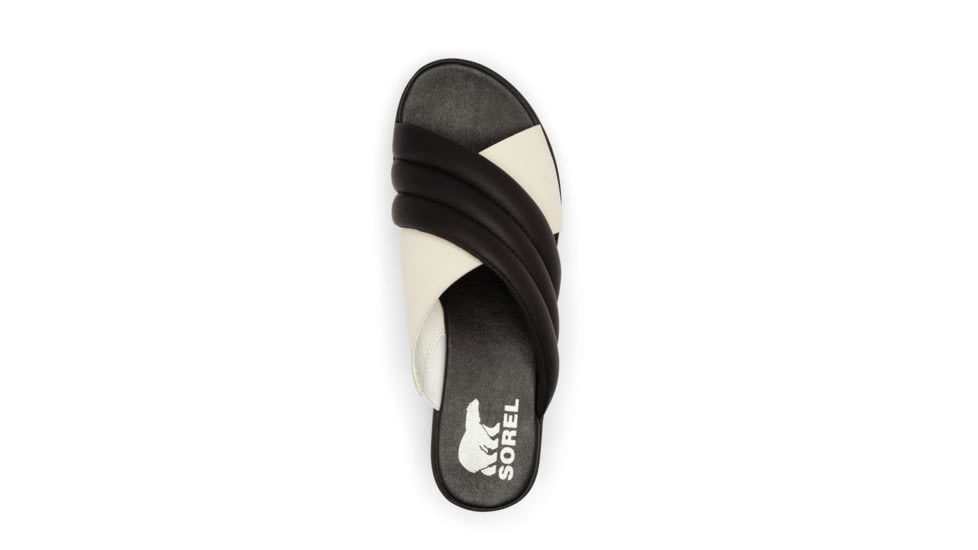 Sorel Cameron Flatform Puff Mule Sandals - Womens, Black/Sea Salt, 7 US, 2030451-010-7