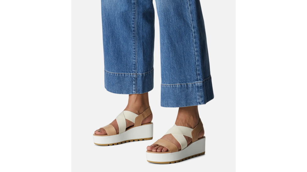 Sorel Cameron Flatform Slingback Sandals - Womens, Honest Beige/Chalk, 8 US, 1999131-246-8