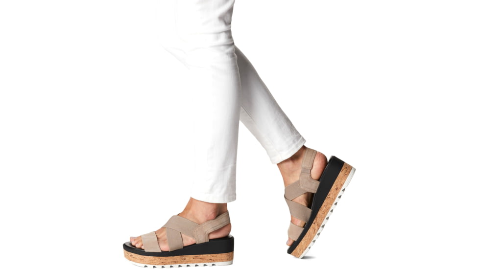 Sorel Cameron Flatform Slingback Sandals - Womens, Omega Taupe/Sea Salt, 8.5 US, 1999121-264-8.5