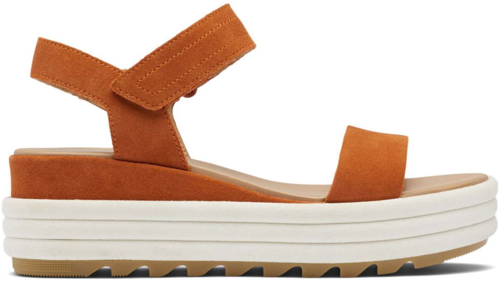 Sorel Cameron Flatform Suede Sandals - Women's, Desert Sun/Chalk, 10 US, 1986451-806-10