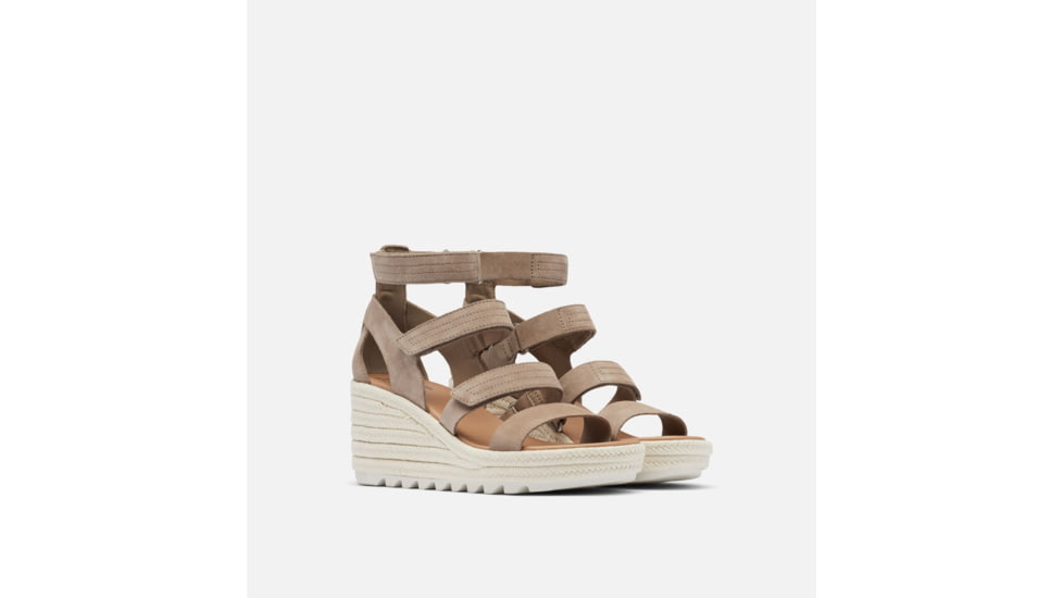 Sorel Cameron Wedge Multistrap Sandals - Womens, Omega Taupe/Sea Salt, 9 US, 1999201-264-9
