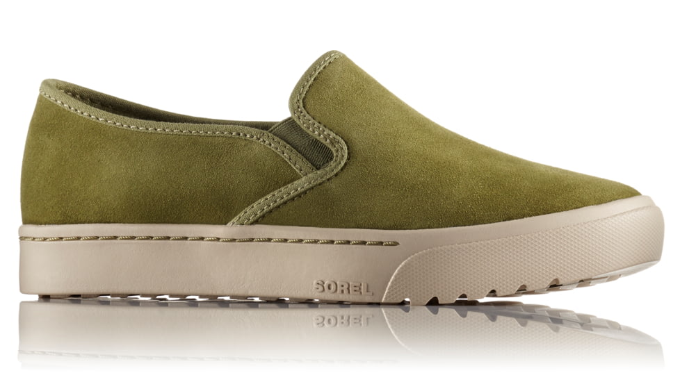Sorel Campsneak Slip On Suede Casual Boot, Womens, Olive Drab, 7.5 US, 1787721389-7.5