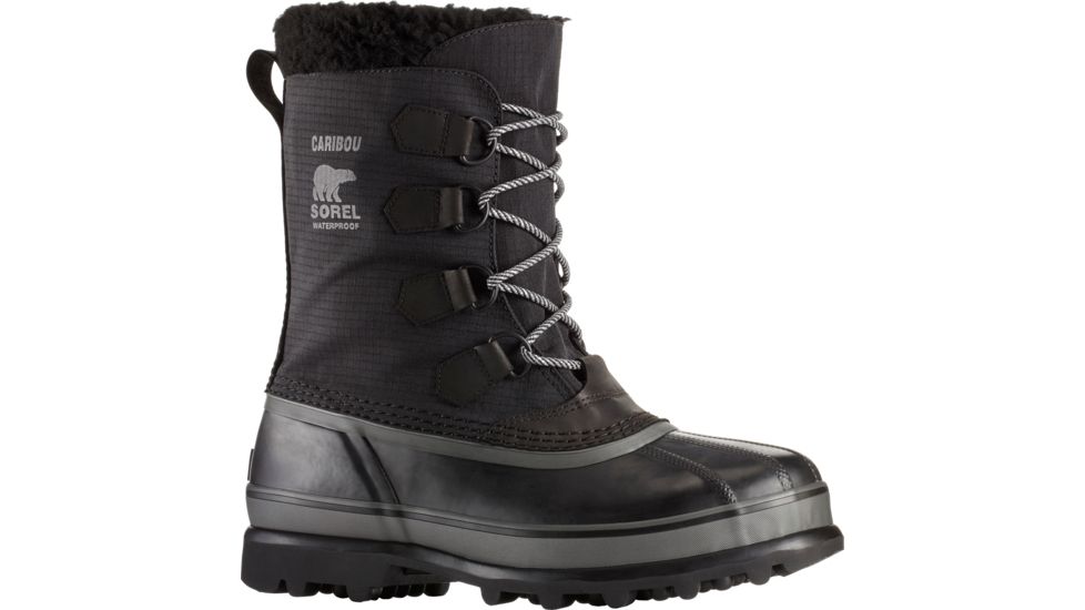 Sorel Caribou Reflective Wool Winter Boot - Men's-Black-Medium-11.5