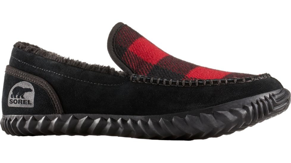 Sorel Dude Moc Felt Slipper - Men's-Black/Red Dahlia-Medium-8.5