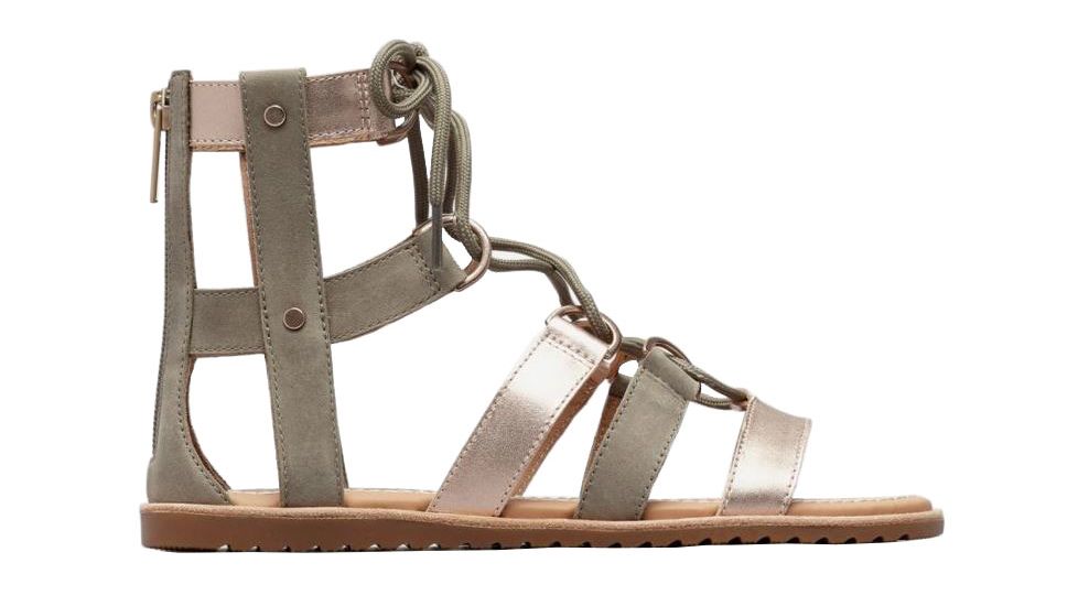Sorel Ella Lace Up Casual Sandals - Womens, Sage, 11, 1848041365-11