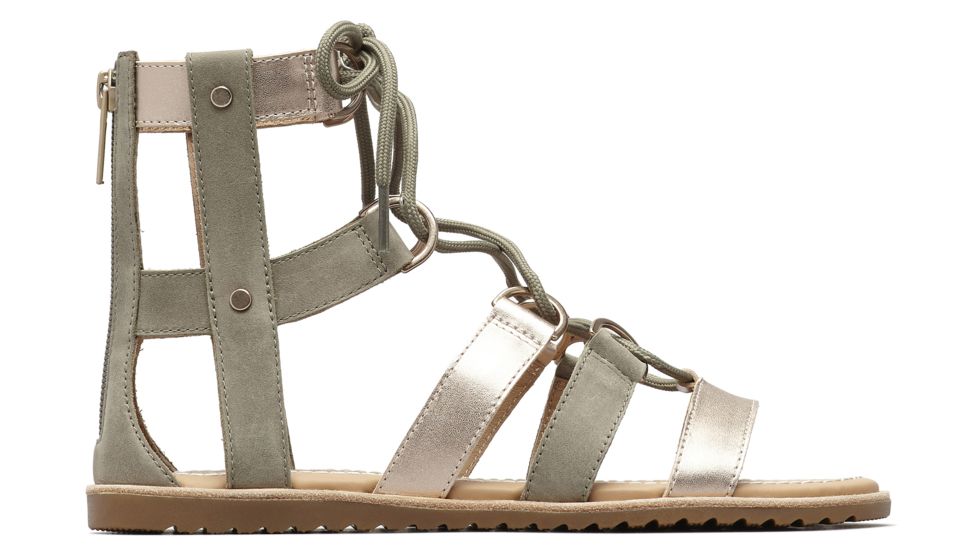 Sorel Ella Lace Up Casual Sandals - Womens, Sage, 11, 1848041365-11