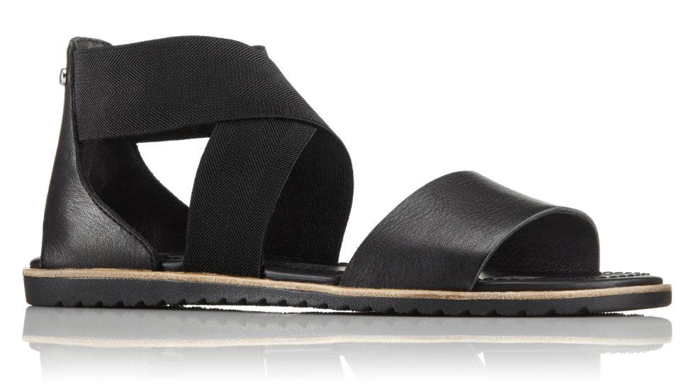 Sorel Ella Leather Sandal, Womens, Black, 8.5 US, 1787541010-8.5