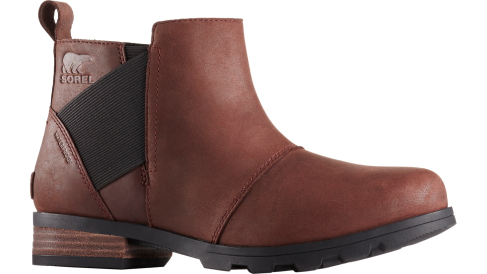 Sorel Emelie Chelsea Casual Boot - Women's-Redwood/Black-Medium-6.5