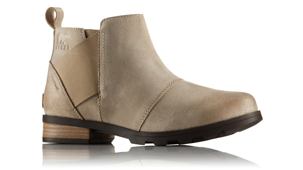 Sorel Emelie Chelsea Waterproof Suede Casual Boot, Womens, Oatmeal, 7.5 US, 1776201241-7.5