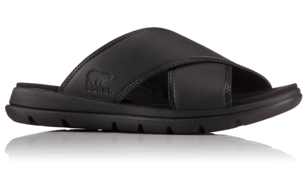 Sorel Explorer Slide Sandal, Womens, Black/White, 6.5 US, 1776361010-6.5