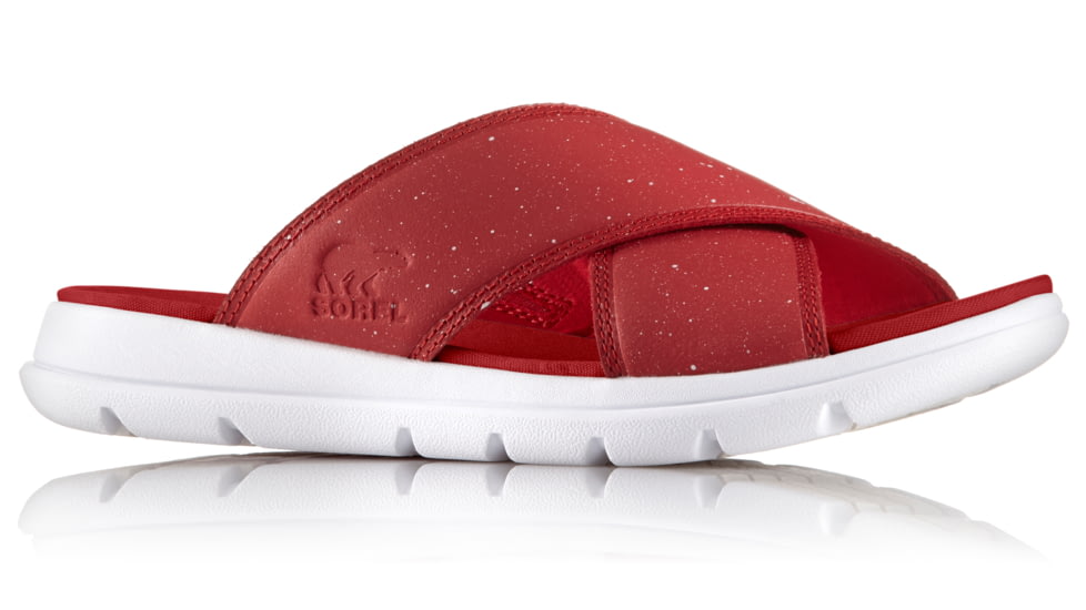 Sorel Explorer Slide Sandal, Womens, Bright Red/White, 8.5 US, 1776361691-8.5