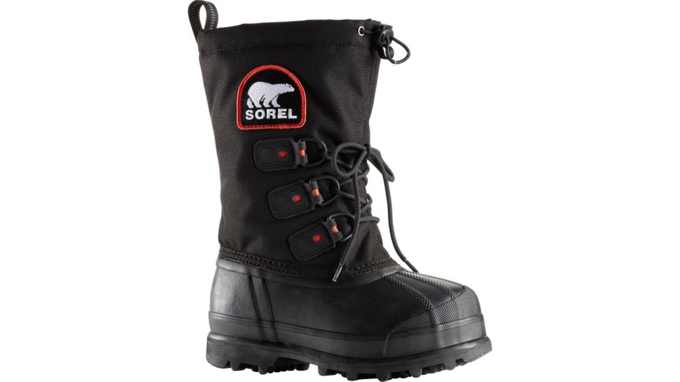 Sorel Glacier XT Winter Boot - Youth-Black/Red Quartz-1 Youth