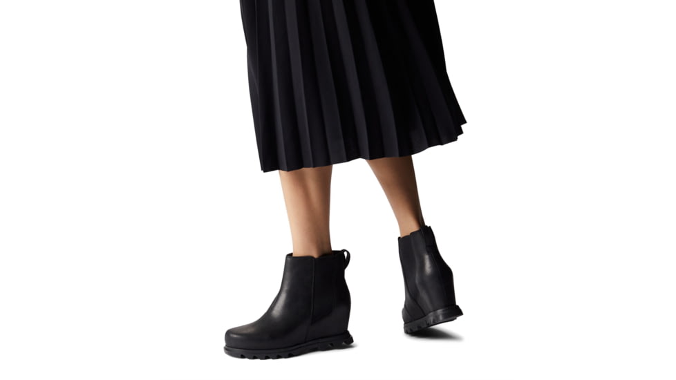 Sorel Joan Of Arctic Wedge III Chelsea Bootie - Womens, Black, Sea Salt, 11, 1951131010-11