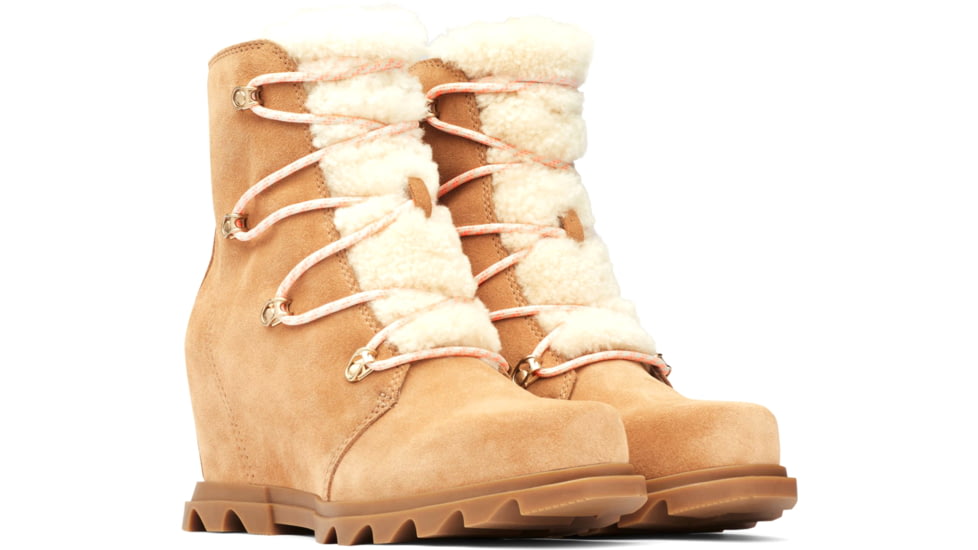 Sorel Joan Of Arctic Wedge III Lace Cozy Bootie - Womens, Tawny Buff, Gum 2, 9.5, 1951151-253-9.5