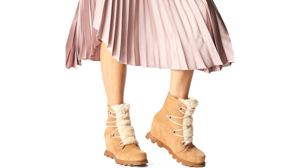 Sorel Joan Of Arctic Wedge III Lace Cozy Bootie - Womens, Tawny Buff, Gum 2, 9.5, 1951151-253-9.5