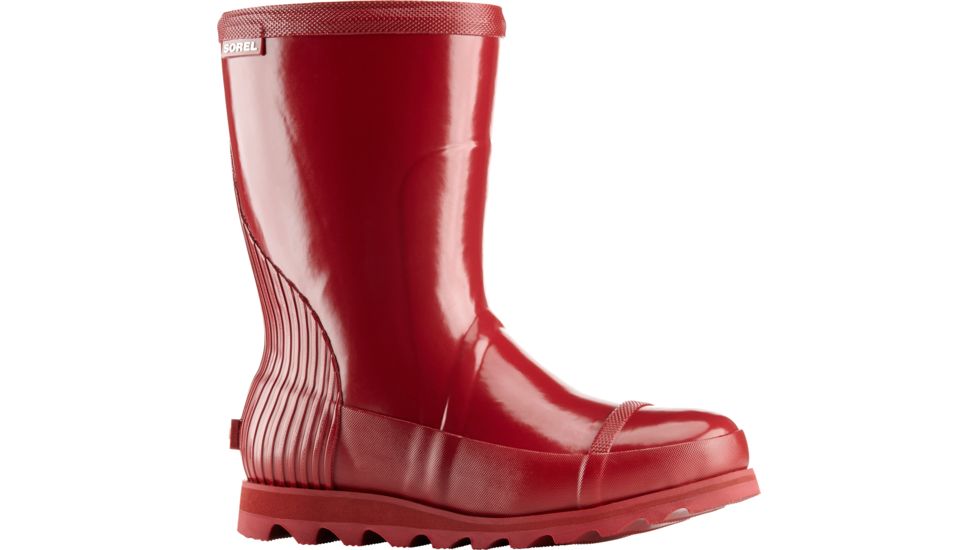 Sorel Joan Rain Short Gloss Rubber Boot - Women's-Red Dahlia/Candy Apple-Medium-6