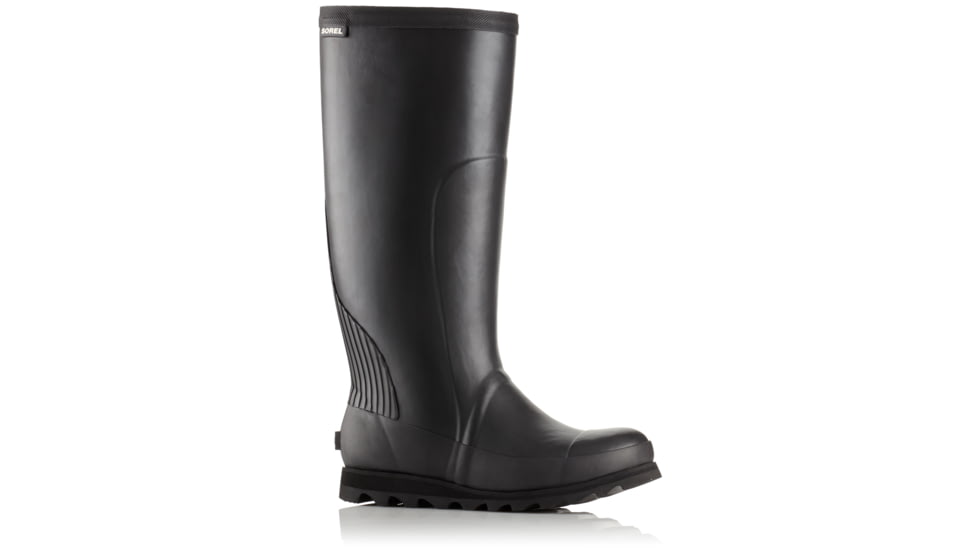 Sorel Joan Rain Tall Rubber Boot, Womens, Black/Sea Salt, 9.5 US, 1757551010-9.5