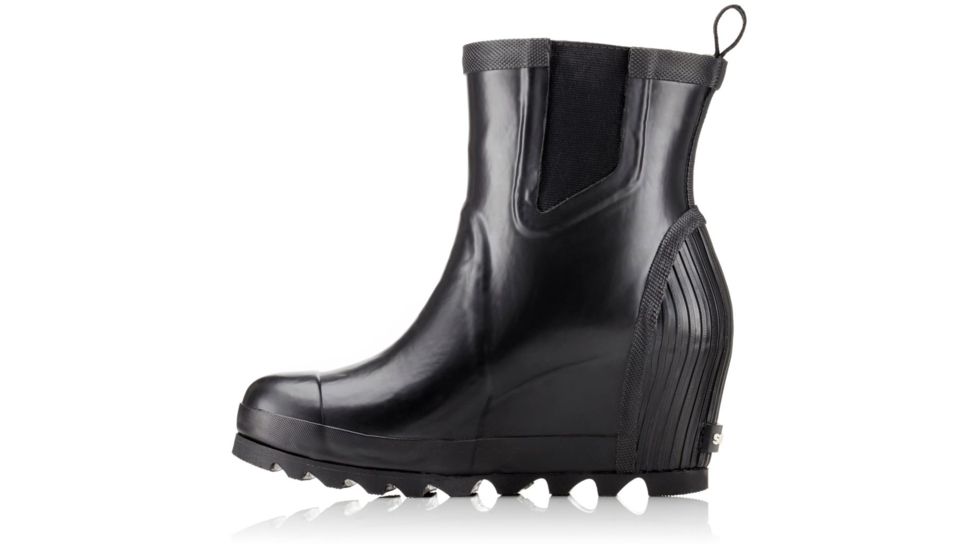 Sorel Joan Rain Wedge Chelsea Boot - Womens, Black, Sea Salt, 11, 1749241010-11