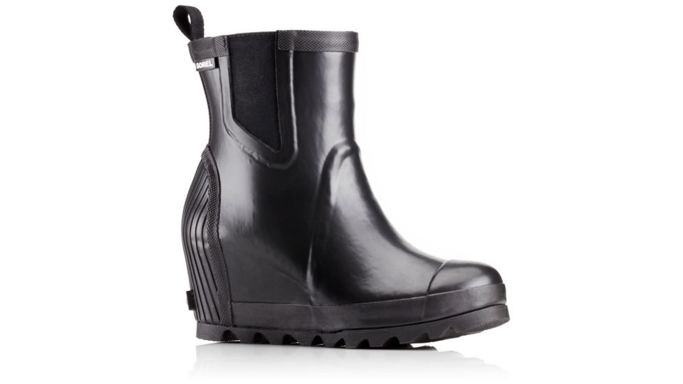 Sorel Joan Rain Wedge Chelsea Boot - Womens, Black, Sea Salt, 11, 1749241010-11