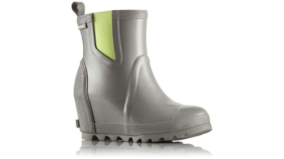 Sorel Joan Rain Wedge Chelsea Rubber Boot, Womens, Dove/Sea Salt, 11 US, 1776161081-11