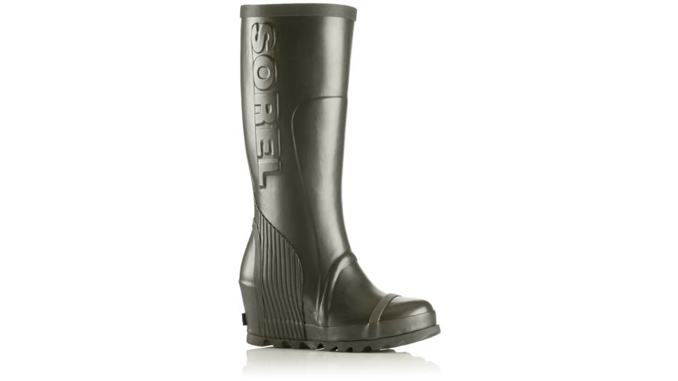 Sorel Joan Rain Wedge Tall Rubber Boot - Women's-Nori/Black-Medium-6.5