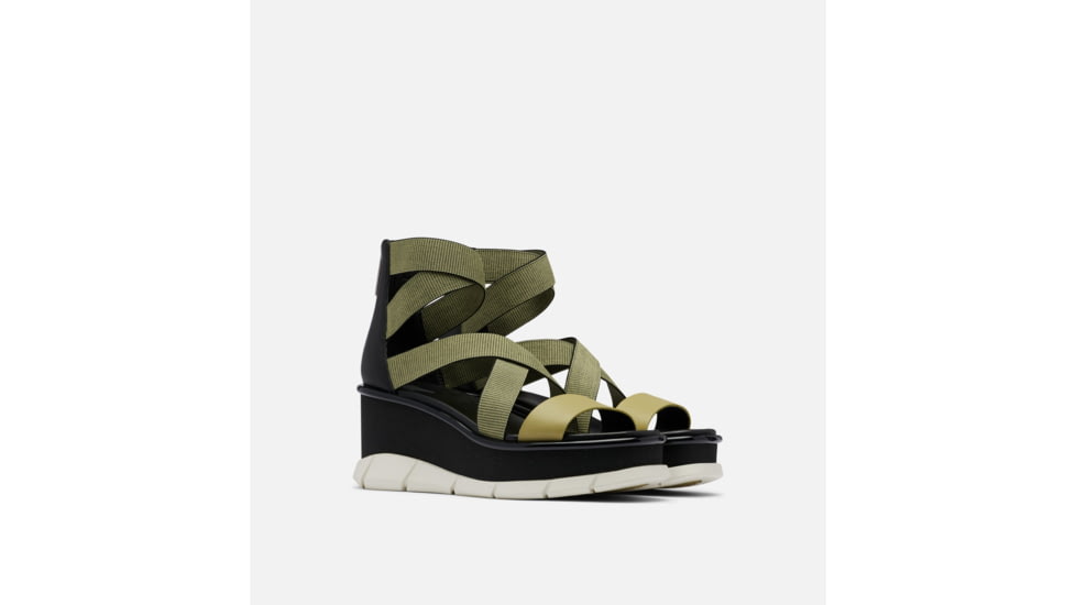 Sorel Joanie III Sport Strap Wedge Sandals - Womens, Olive Shade/Black, 7.5 US, 1986411-358-7.5