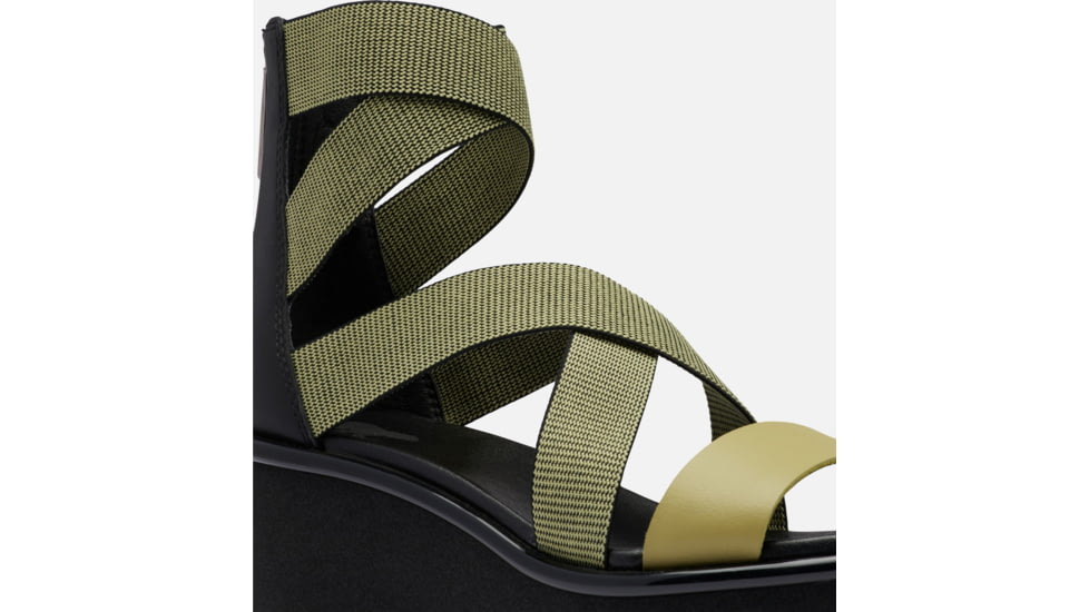 Sorel Joanie III Sport Strap Wedge Sandals - Womens, Olive Shade/Black, 7.5 US, 1986411-358-7.5