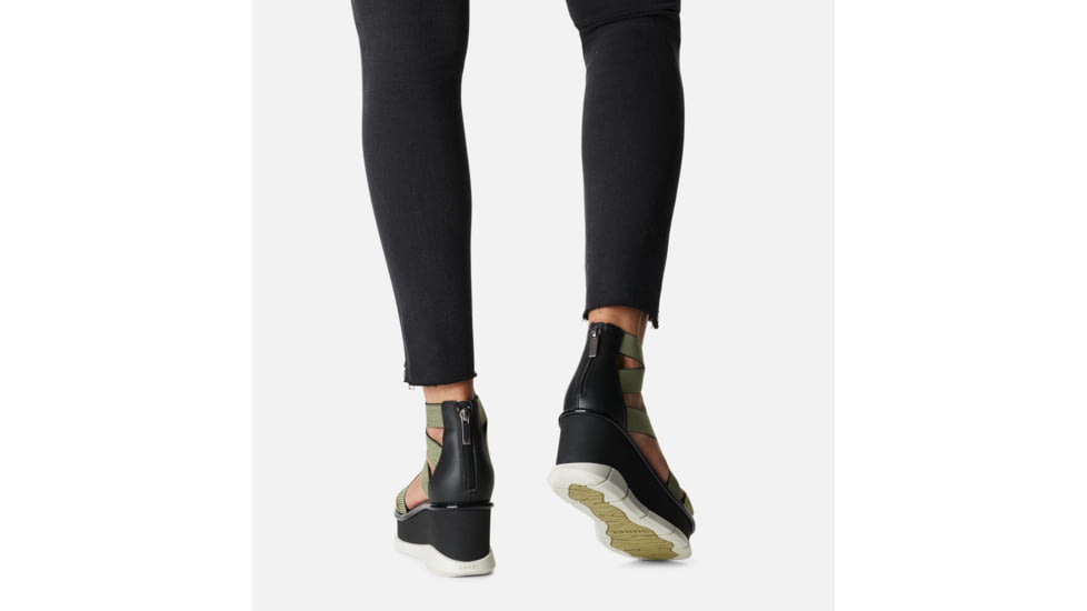 Sorel Joanie III Sport Strap Wedge Sandals - Womens, Olive Shade/Black, 7.5 US, 1986411-358-7.5