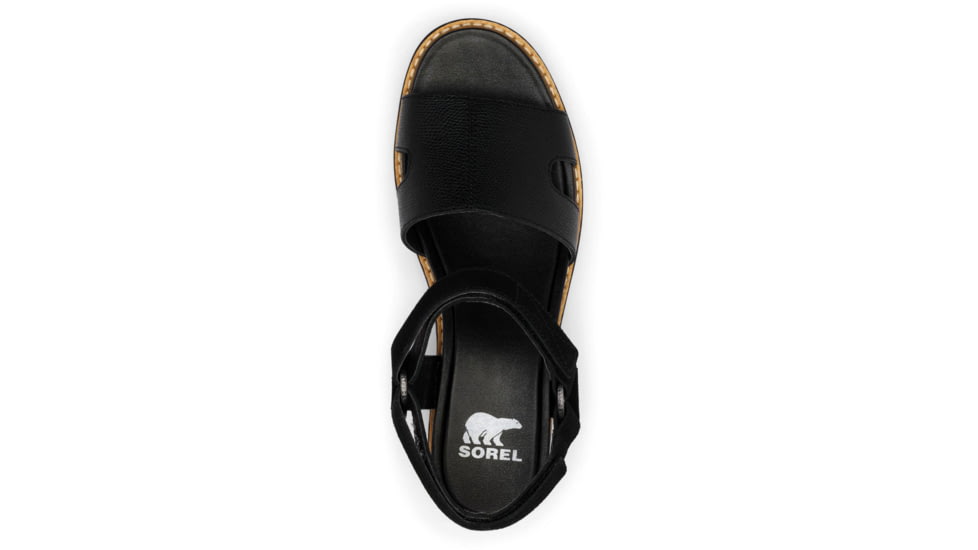 Sorel Joanie IV Ankle Strap Wedge Sandals - Womens, Black/Black, 5, 2069781-010-5
