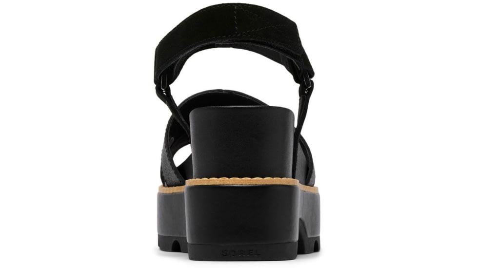 Sorel Joanie IV Ankle Strap Wedge Sandals - Womens, Black/Black, 5, 2069781-010-5