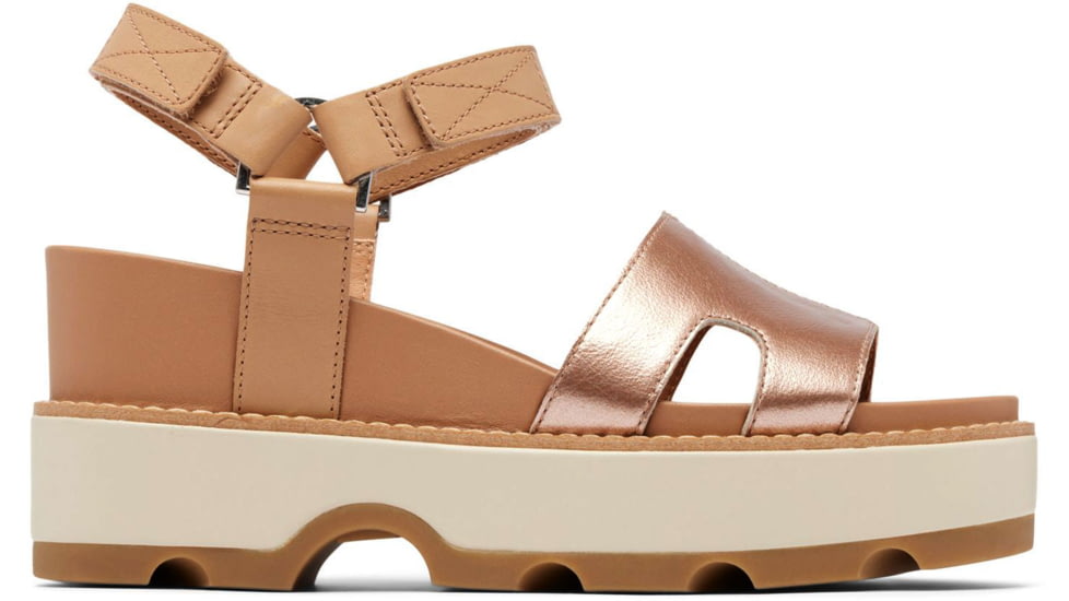 Sorel Joanie IV Ankle Strap Wedge Sandals - Womens, Honest Beige/Gum 17, 8.5, 2069781-246-8.5