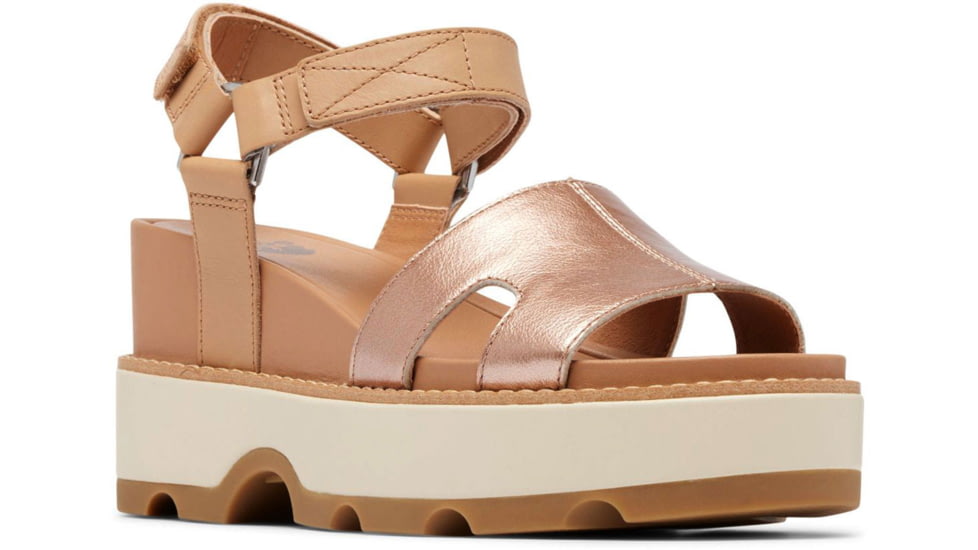 Sorel Joanie IV Ankle Strap Wedge Sandals - Womens, Honest Beige/Gum 17, 8.5, 2069781-246-8.5